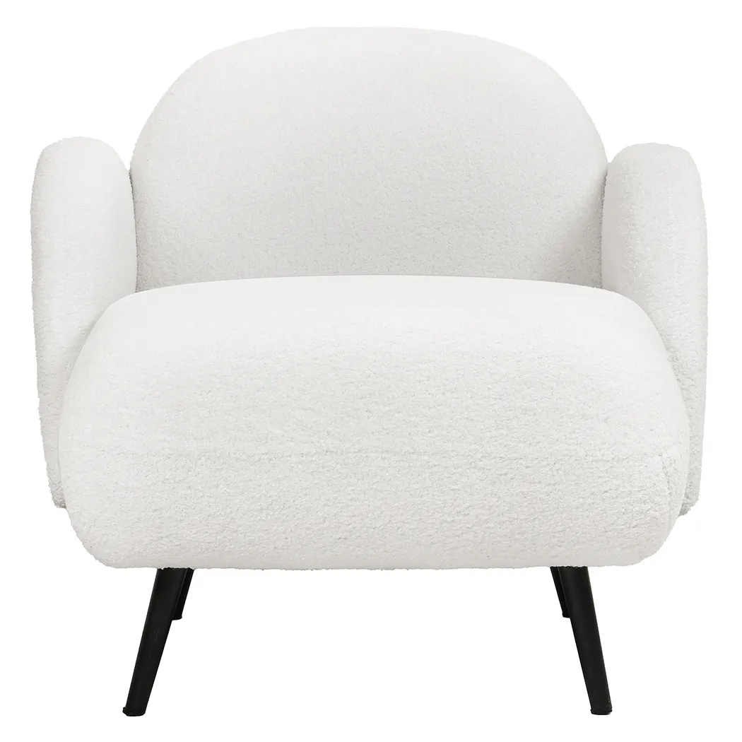 Sofa Chair Fleece Upholstered Single White