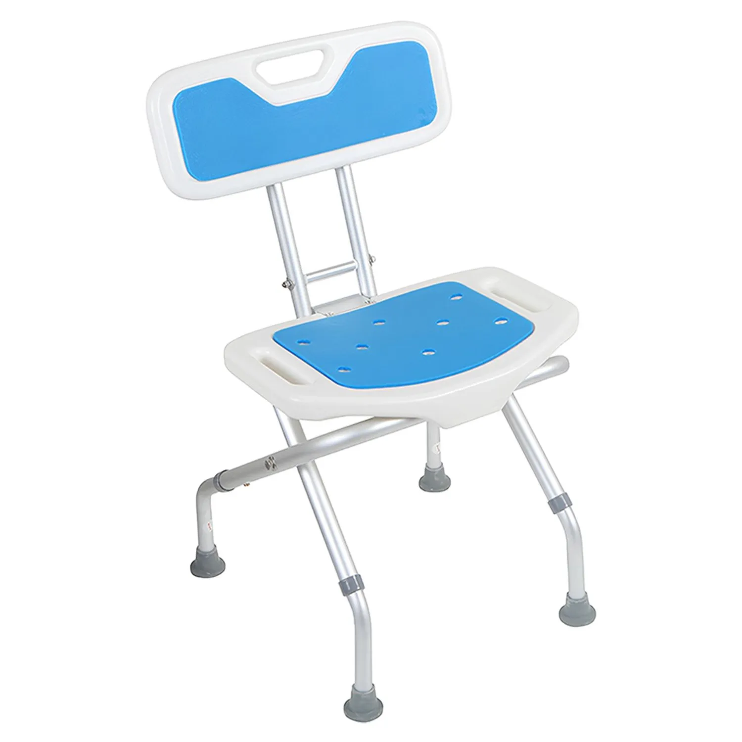 Compact & Foldable Shower Chair w/Height Adjustable Aluminium Frame Non Slip Feet HDP