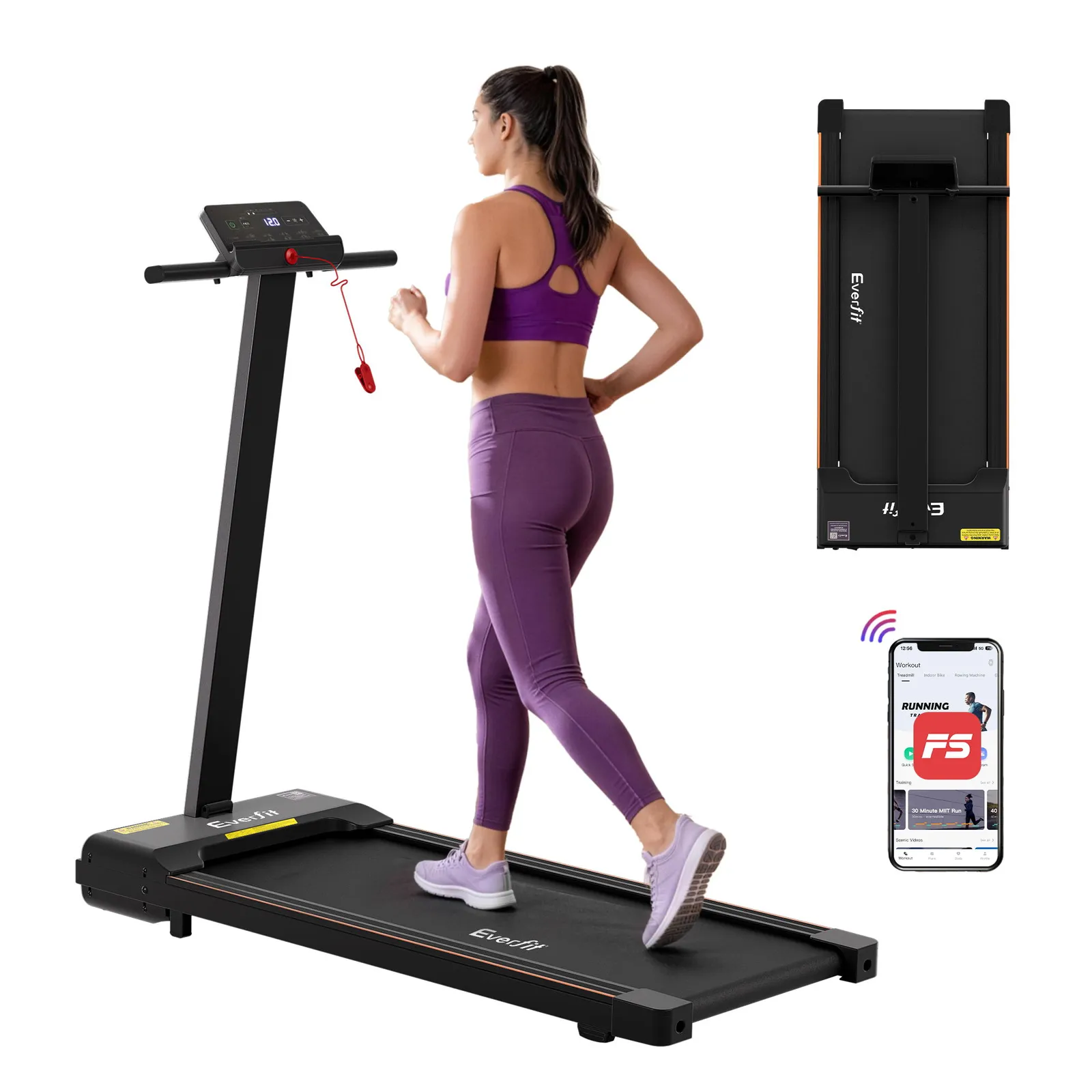 Walking Pad Treadmill 2 in 1 Foldable for Home Gym 40cm Wide Belt 12 Programs with App