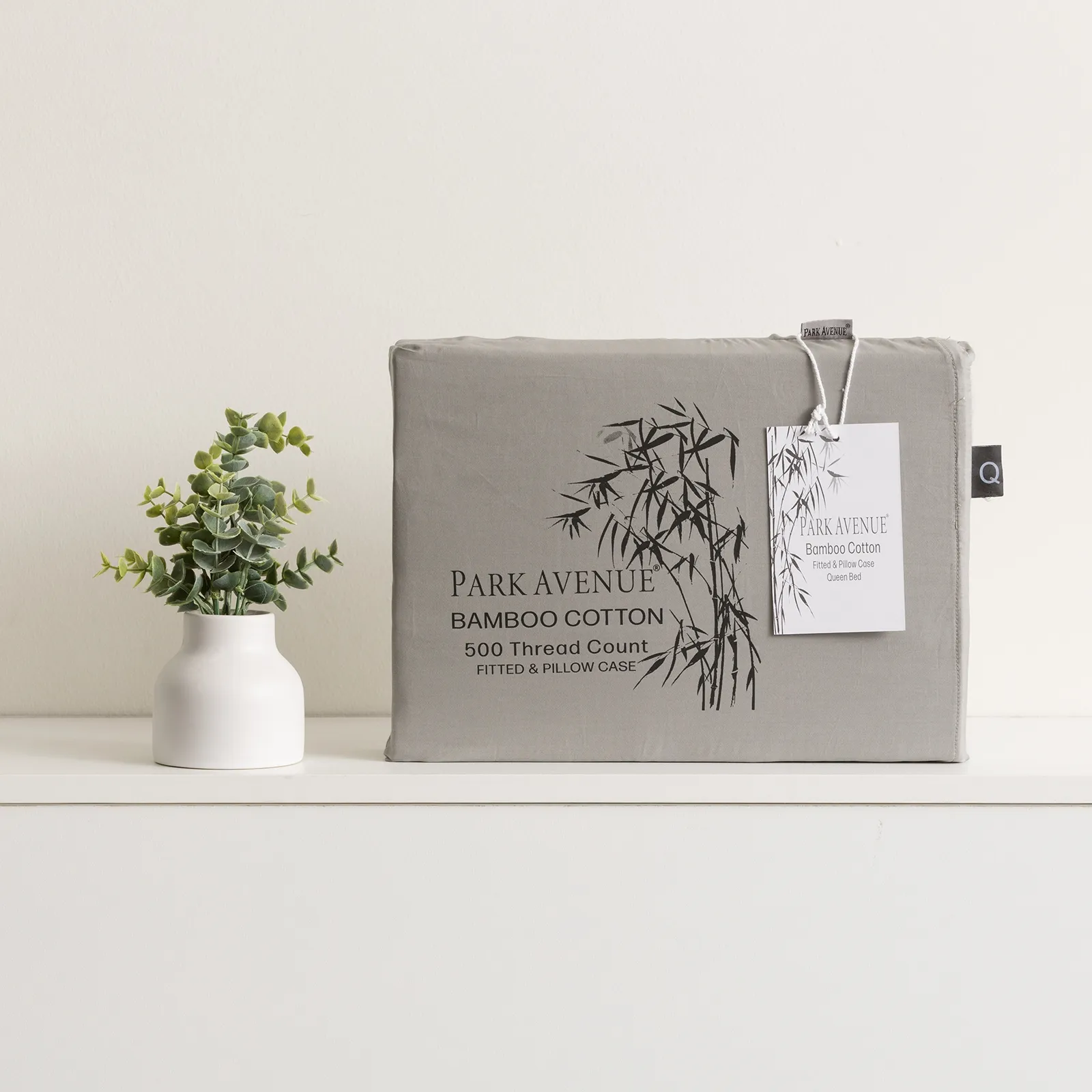 Bamboo Cotton 500 Thread Count Charcoal Combo Set by Mega Queen