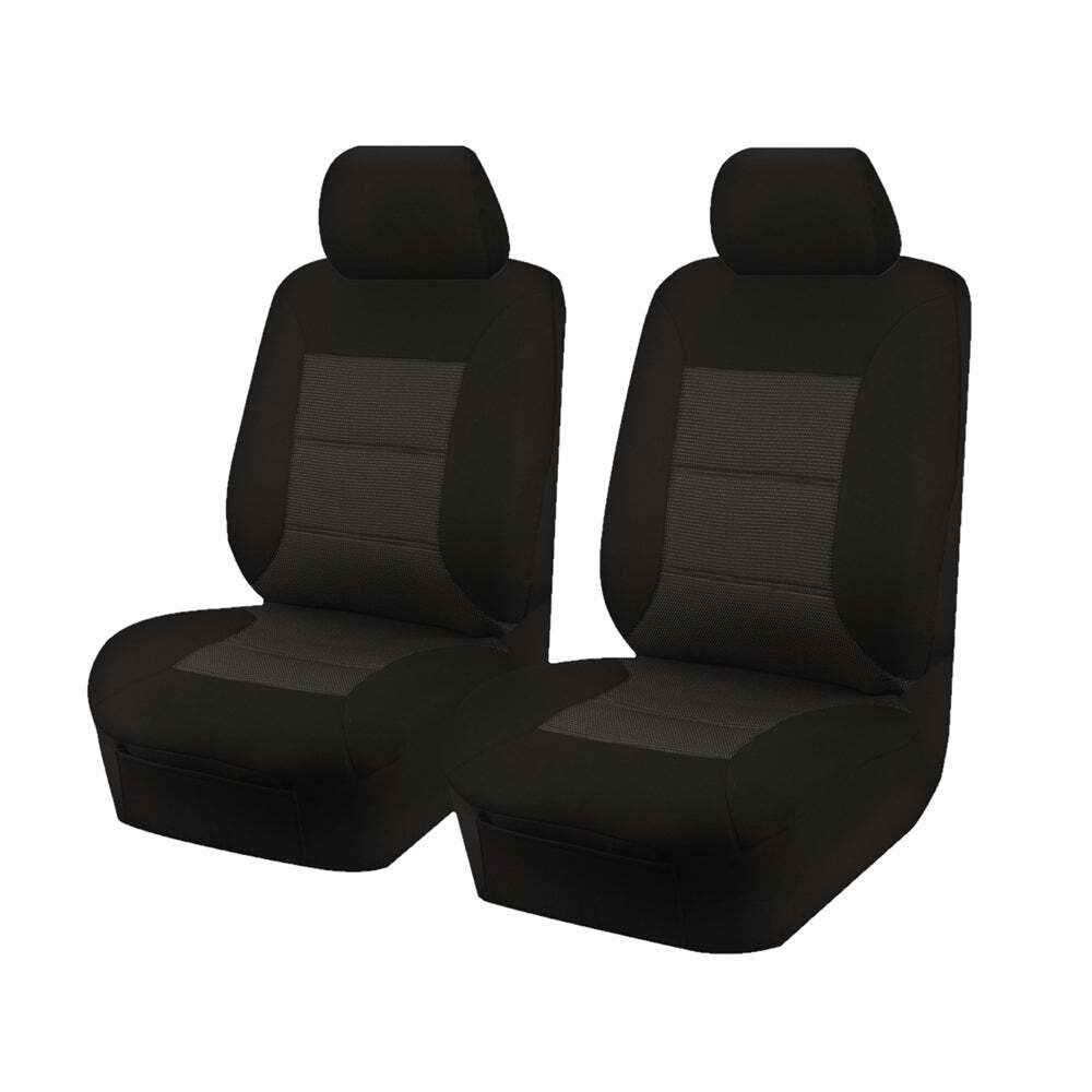 Seat Covers for ISUZU D-MAX 06/2012 - 06/2020 SINGLE/DUAL CAB UTILITY FRONT 2X BUCKETS BLACK PREMIUM