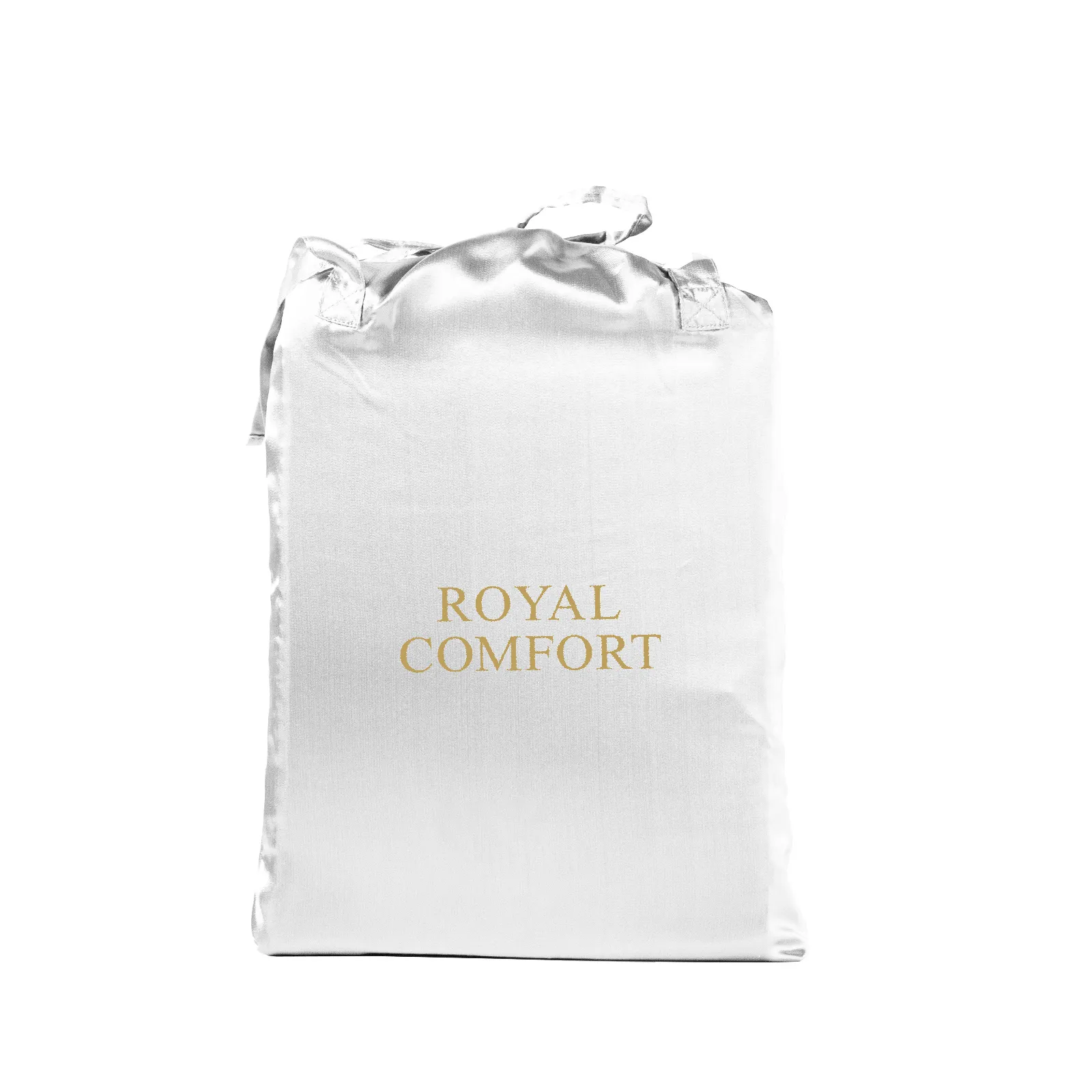 Satin Sheet Set 3 Piece Fitted Sheet Pillowcase Soft - Queen - White