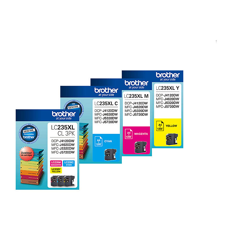 BROTHER LC-235XL Colour Value Pack, 1X Cyan, 1XMagenta, 1XYellow