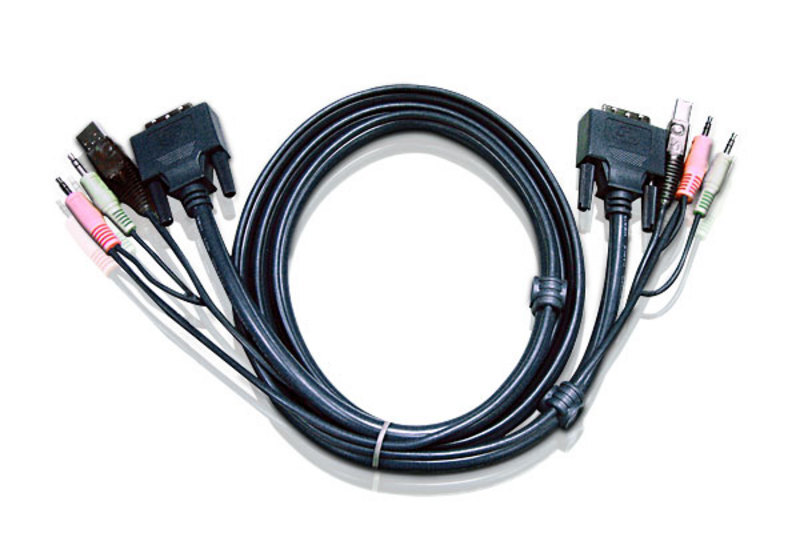 KVM Cable 1.8m with DVI-I (Single Link), USB & Audio to DVI-I (Single Link), USB & Audio