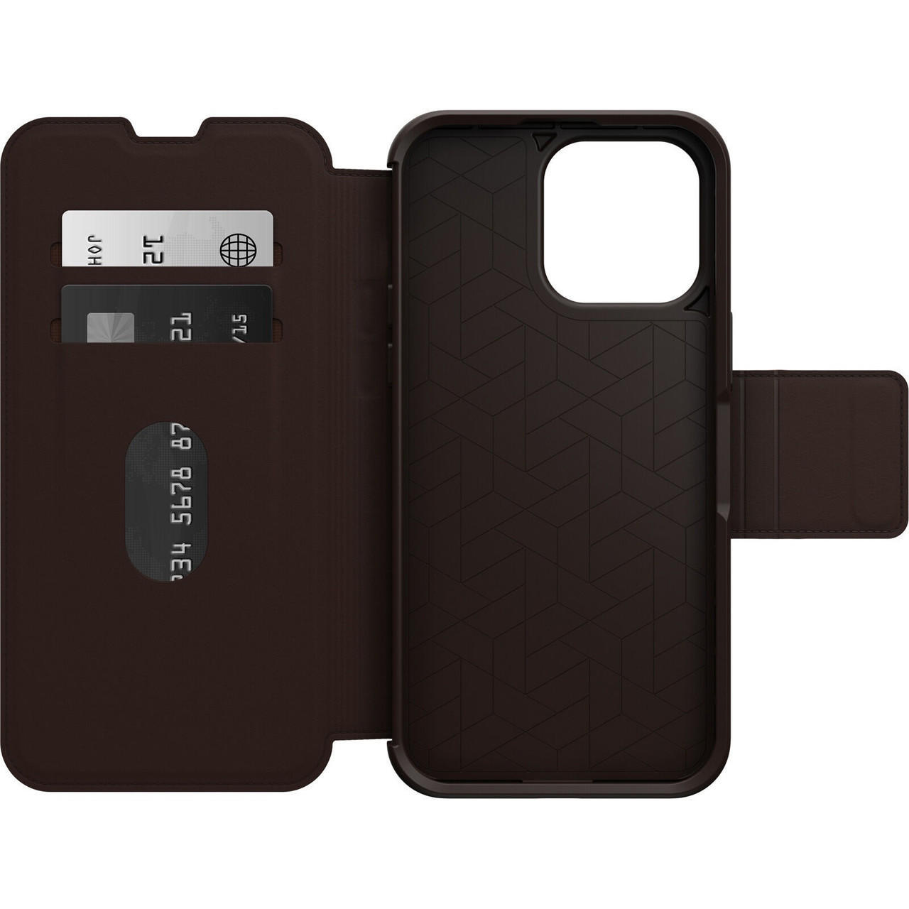 OTTERBOX Apple iPhone 14 Pro Max Strada Series Case - Espresso (Brown) (77-88568), Wireless Charge Compatible, Credit Card Storage