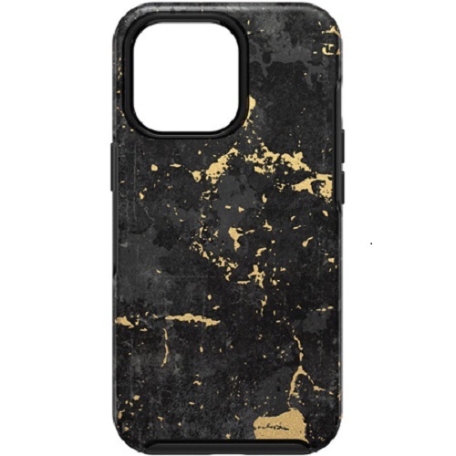 OTTERBOX Apple iPhone 13 Pro Symmetry Series Antimicrobial Case - Enigma Graphic (Black/Gold) (77-83576), Wireless charging compatible, Ultra-thin de