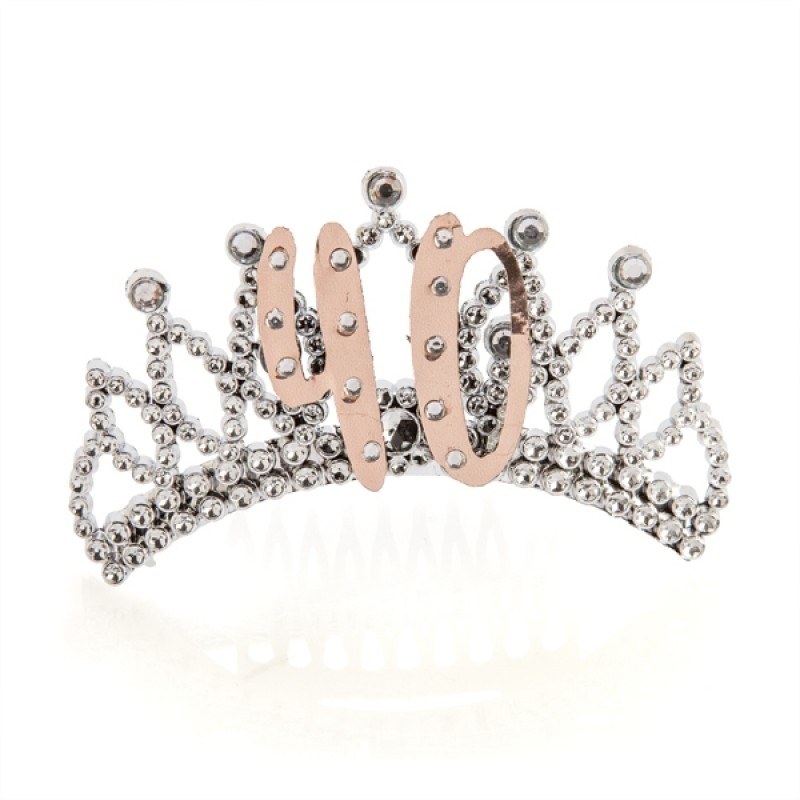 40th Rose Gold and Silver Tiara
