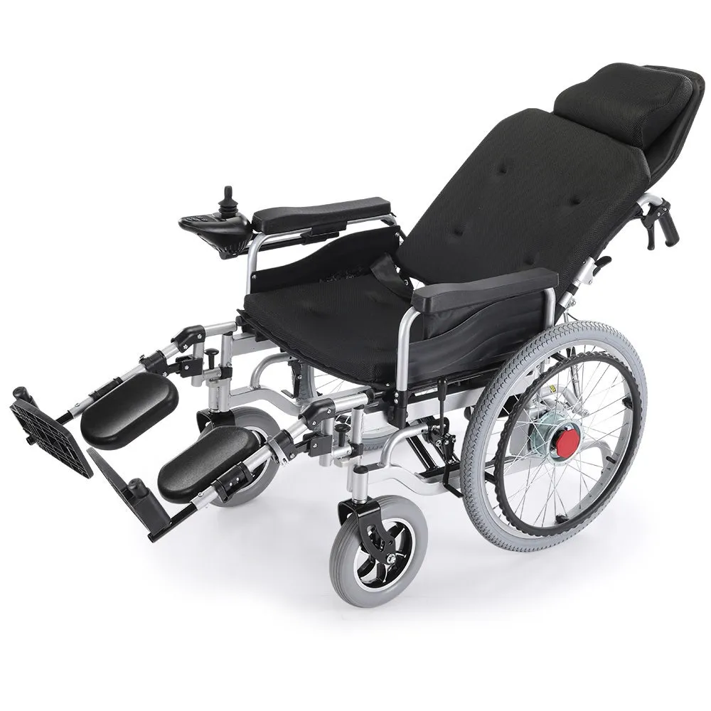 Power Electric Wheelchair, XL Wide Bariatric Chair Seat, Long Range, Airline Approved, Recline Adjustment, Lithium Battery, 22" Wheels, Headrest, Blac