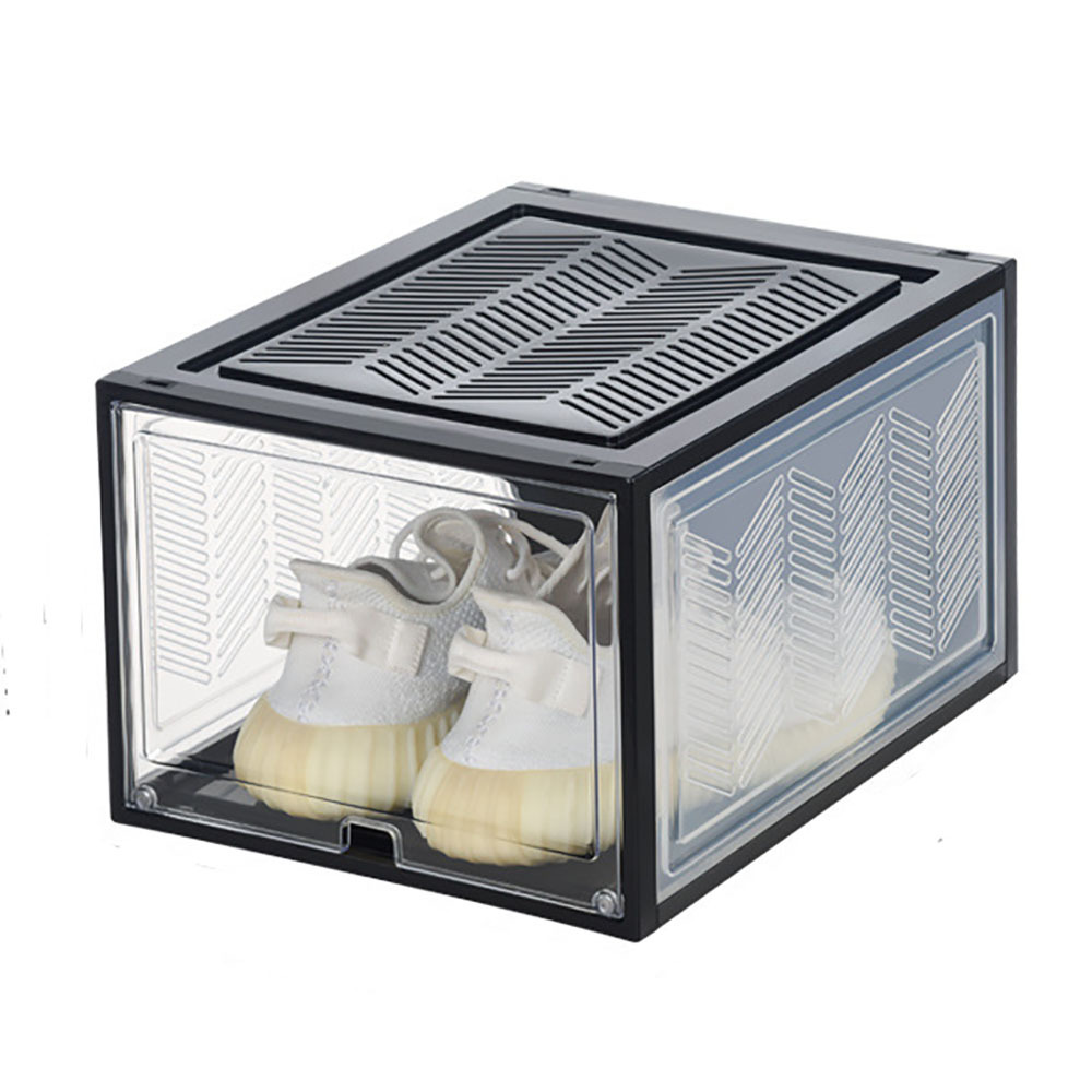 Large Shoe Storage Boxes Stackable Shoe Box Organisers Containers Display Cases Bins Magnetic Door
