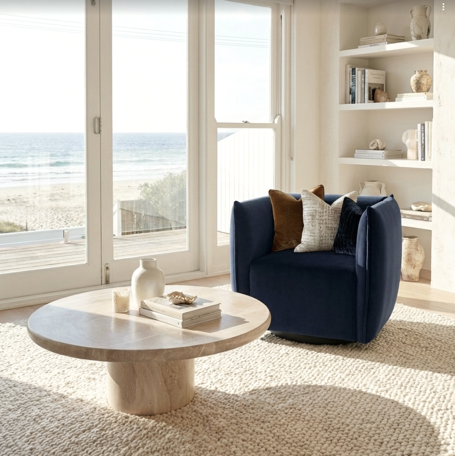 Havana Velvet Accent Chair - Indigo
