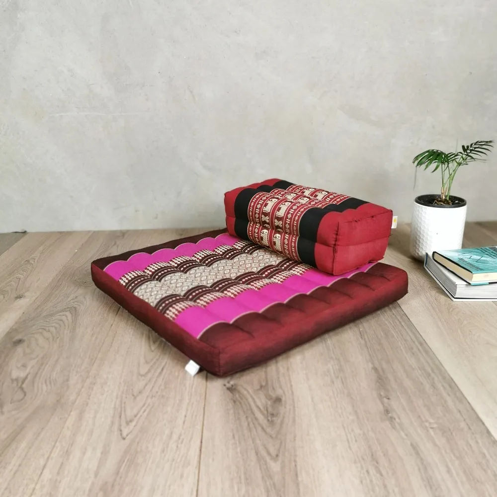 Meditation Cushion + Seating Block Set StPink-YB-RedEle