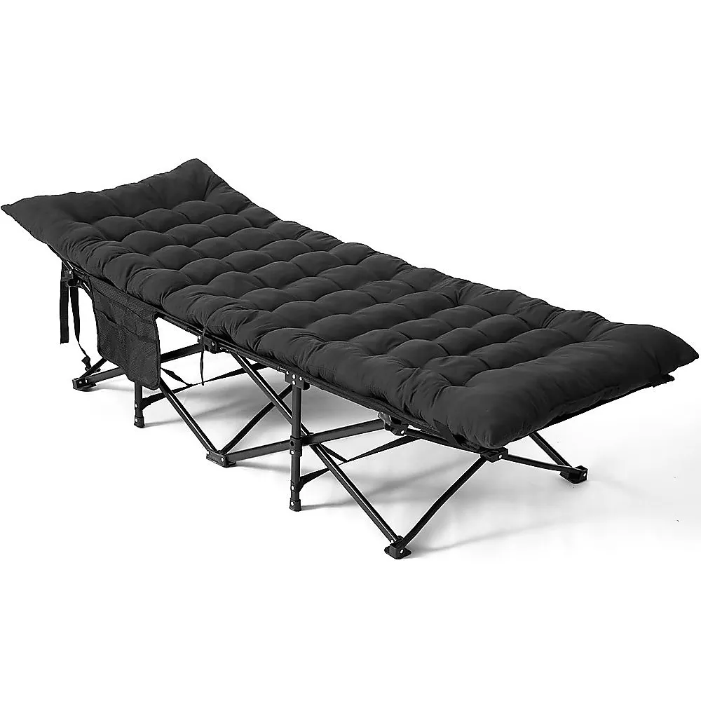 Camping Bed Elevated Cot with Mattress Foldable Outdoor Adult Sleeping