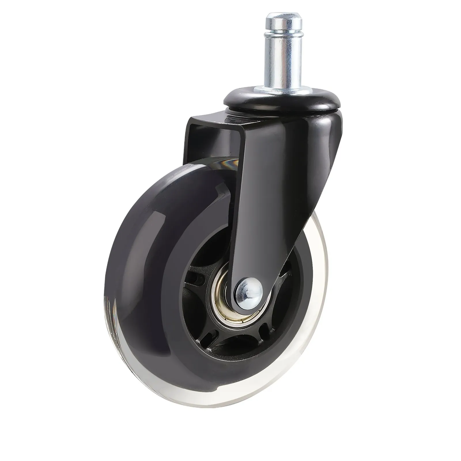 Office Chair Wheels, Set of 5, 76.2 mm Caster Wheels Replacement for Hardwood Floors and Carpet, Heavy Duty Computer Gaming Desk Casters with 59 kg Lo
