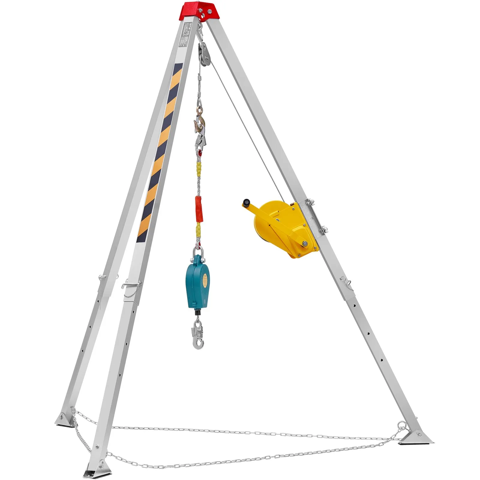 Confined Space Tripod Kit, 2600 lbs Winch, Confined Space Tripod 8' Legs and 98' Cable, Confined Space Rescue Tripod 32.8' Fall Protection, Harness, S