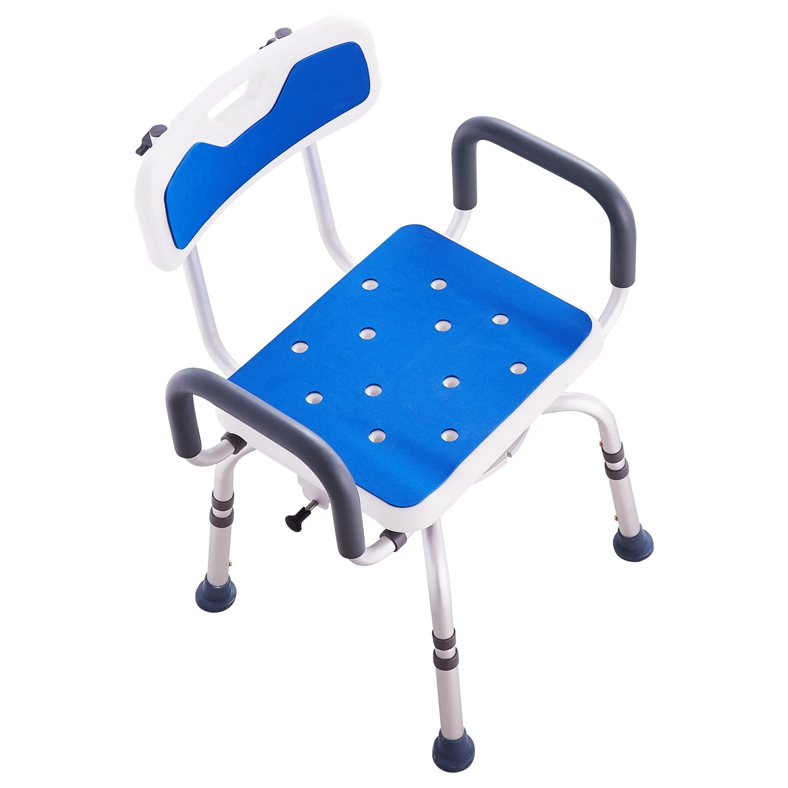 Swivel Shower Chair 360 Degree, Adjustable Shower Seat with Armrests and Backrest for Inside Shower or Bathtub, Non-Slip Rotating Bathtub Chair Seat f