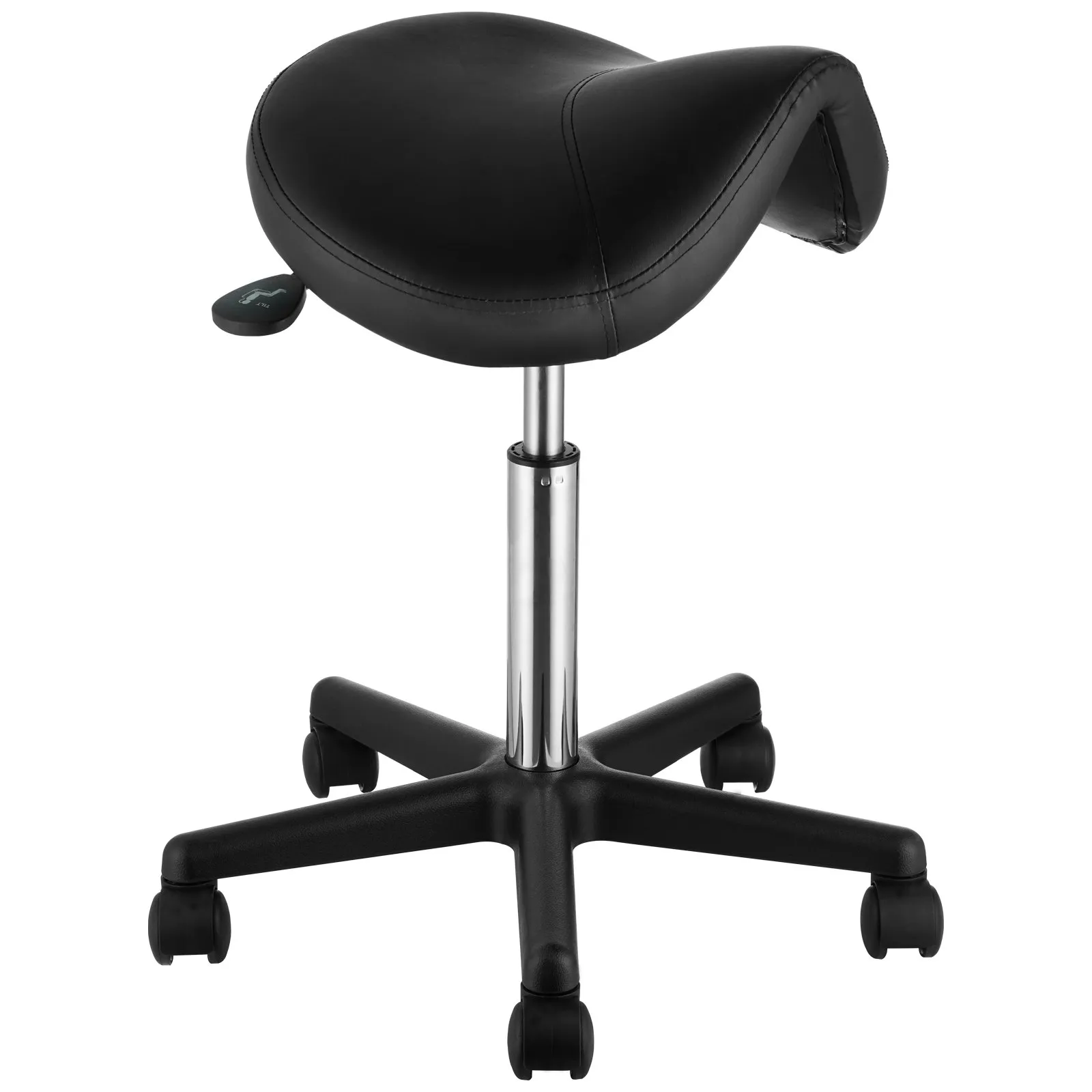 Saddle Stool with Wheels, 400 LBS Weight Capacity Ergonomic Rolling Saddle Stool, Height Adjustable Thickened PU Leather Swivel Saddle Stools Chair fo