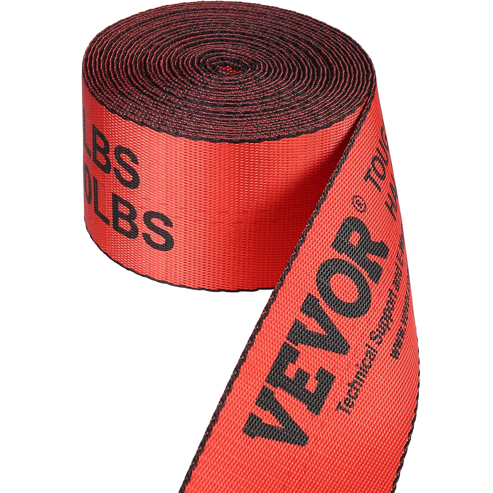 Winch Straps, 10.2 cm x 9.1 m, 2.7T Load Capacity, 8.2T Breaking Strength, Truck Straps with Flat Hook, Flatbed Tie Downs Cargo Control for Trailers, 
