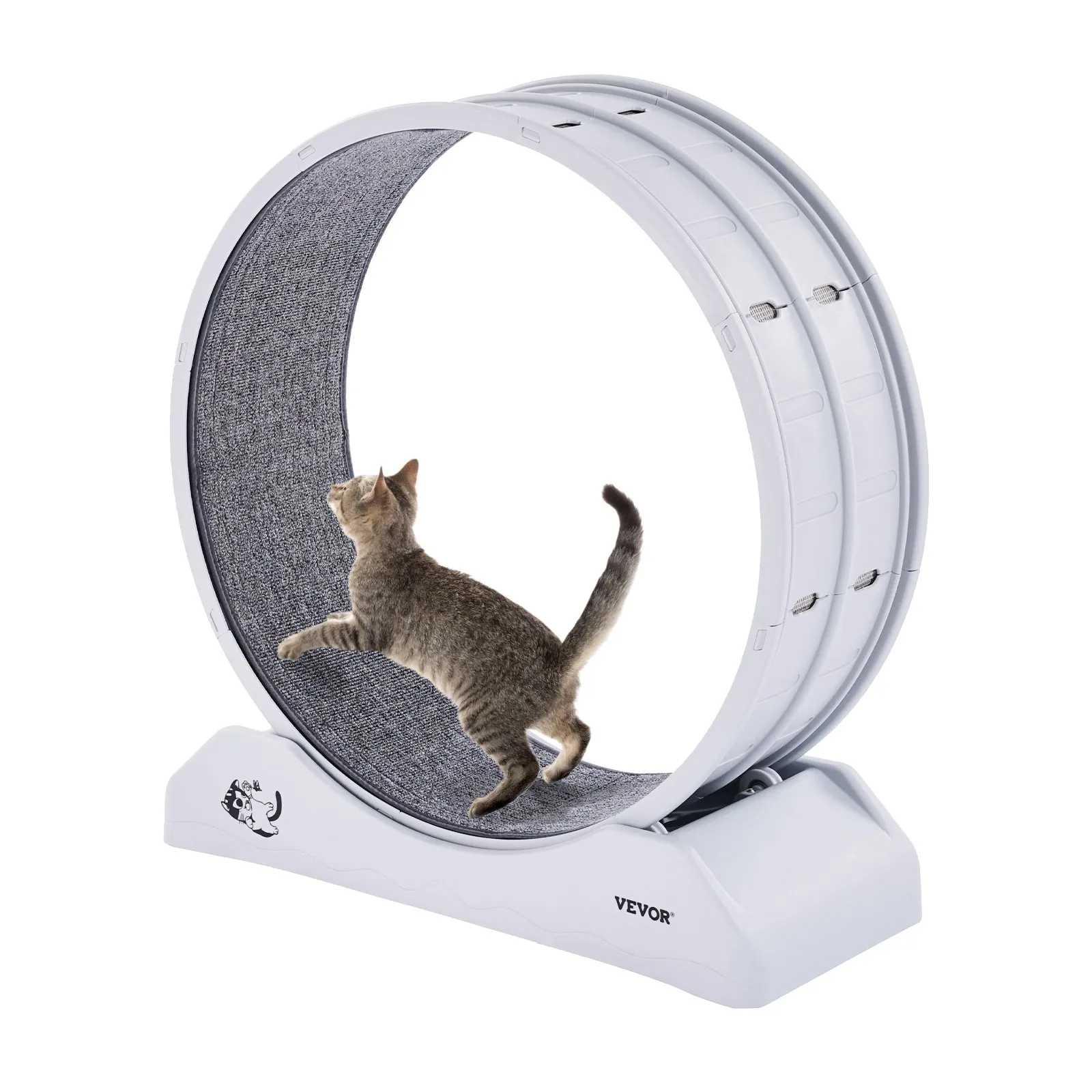 Cat Exercise Wheel, 31.5 in, Large Cat Running Wheel with Secure Brake & Carpeted Runway, Quiet Operation Cat Treadmill, Indoor Cats Exerciser Wheel f
