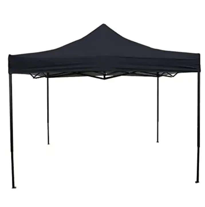 Portable Water-Resistant Gazebo 3x3 M - Black / Without Sidewalls