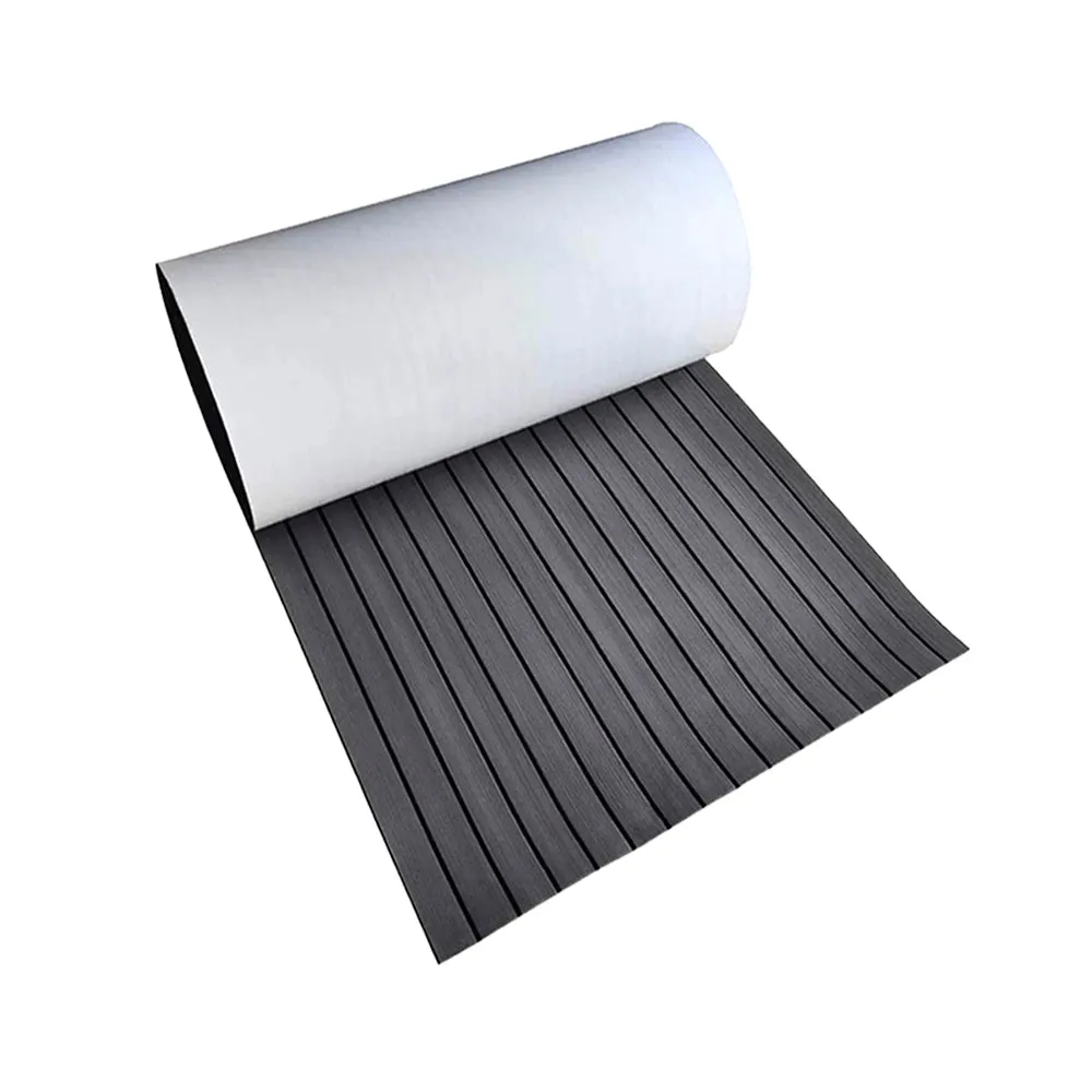 EVA Foam Boat Flooring Mat Faux Decking Teak Marine Mat Boat Carpet Sea Deck Flooring for Motorboat RV Yacht Kayak Surfboard 240cmx90cm Dark Grey