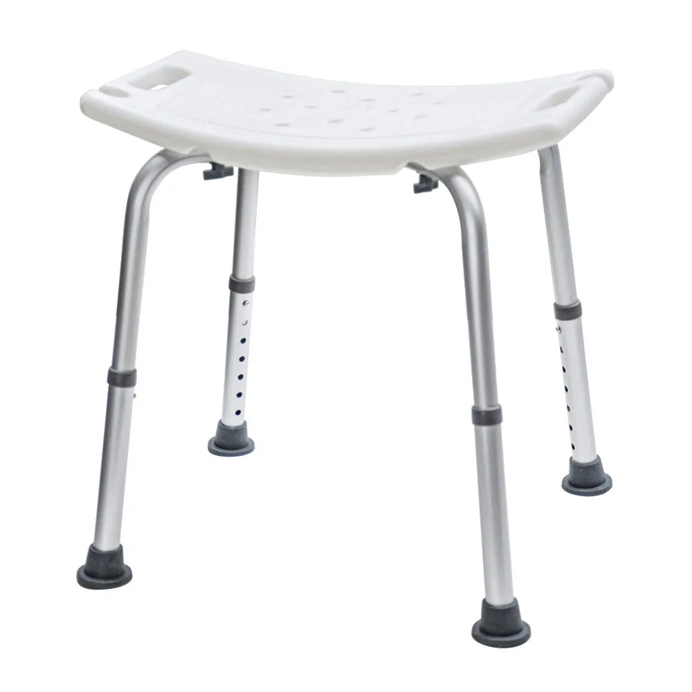 Shower Chair Stable Non-Slip Bath Seat 37-52cm Height Adjustable with Shower Holder and Armrest for Elderly Medical Disabled Safety Bathroom Max Load 