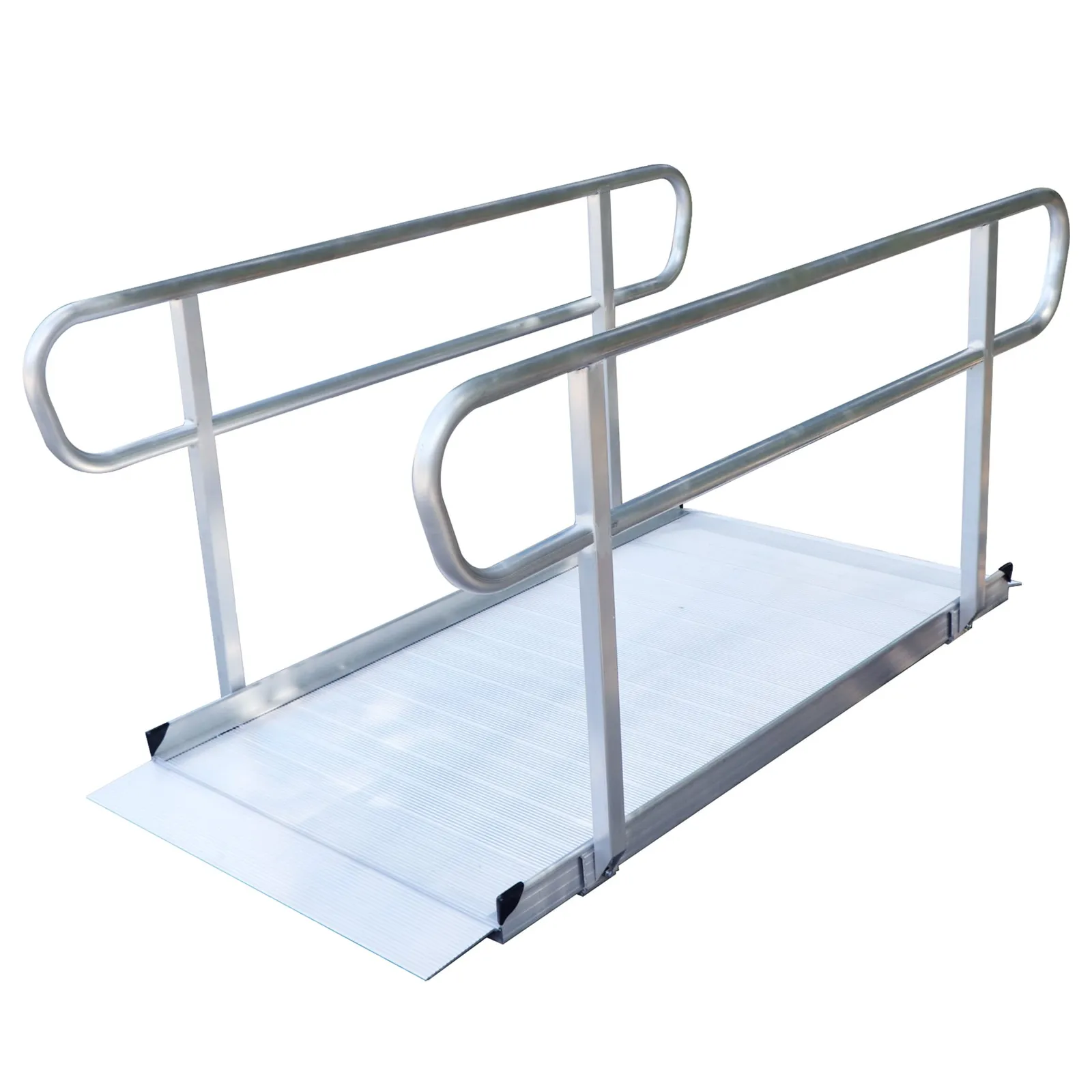 6ft Portable Aluminium Mobility Threshold Access Wheelchair Ramp w/ Handrails