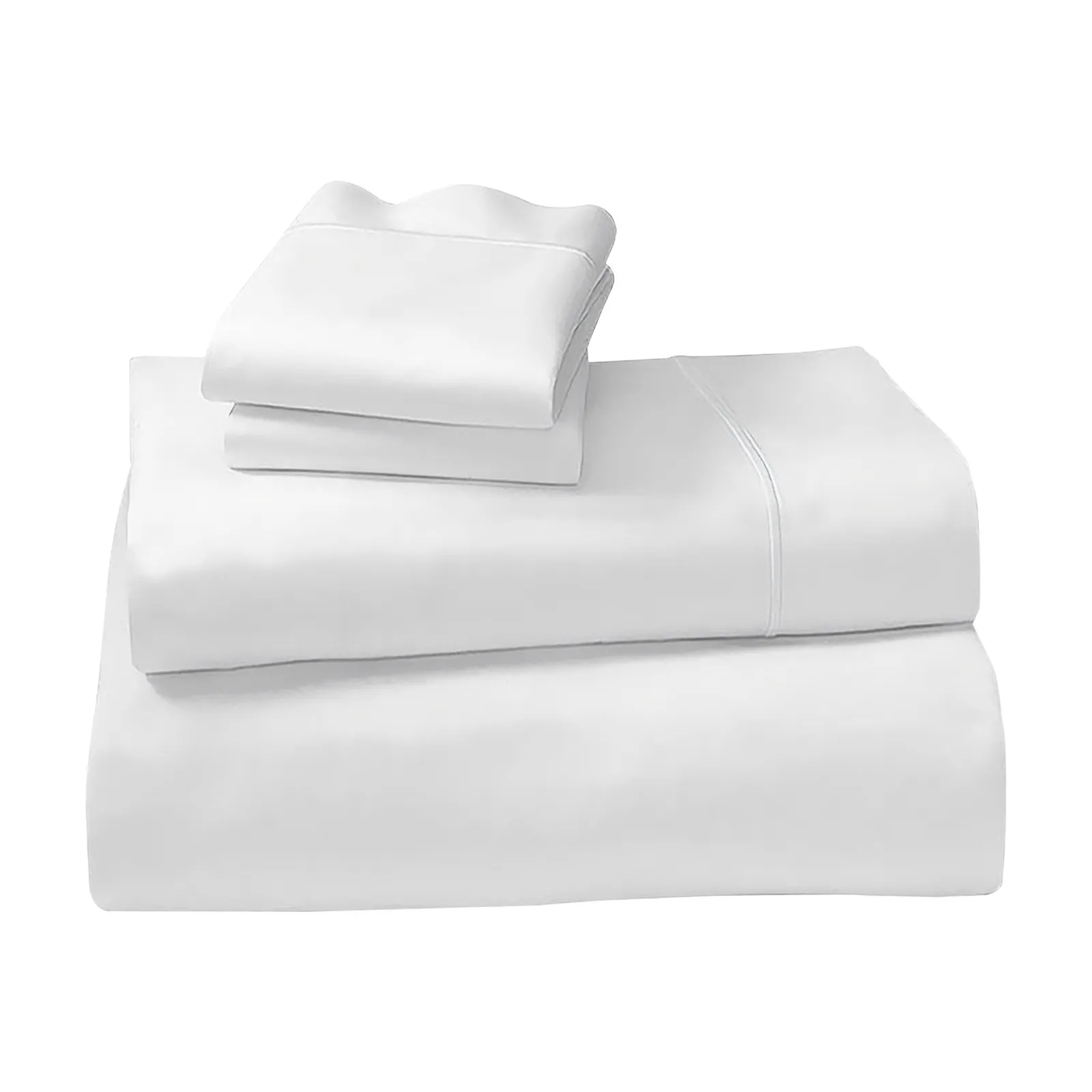 1000 Thread Count Cotton Rich Double Bed Sheet Set 4 Piece - White