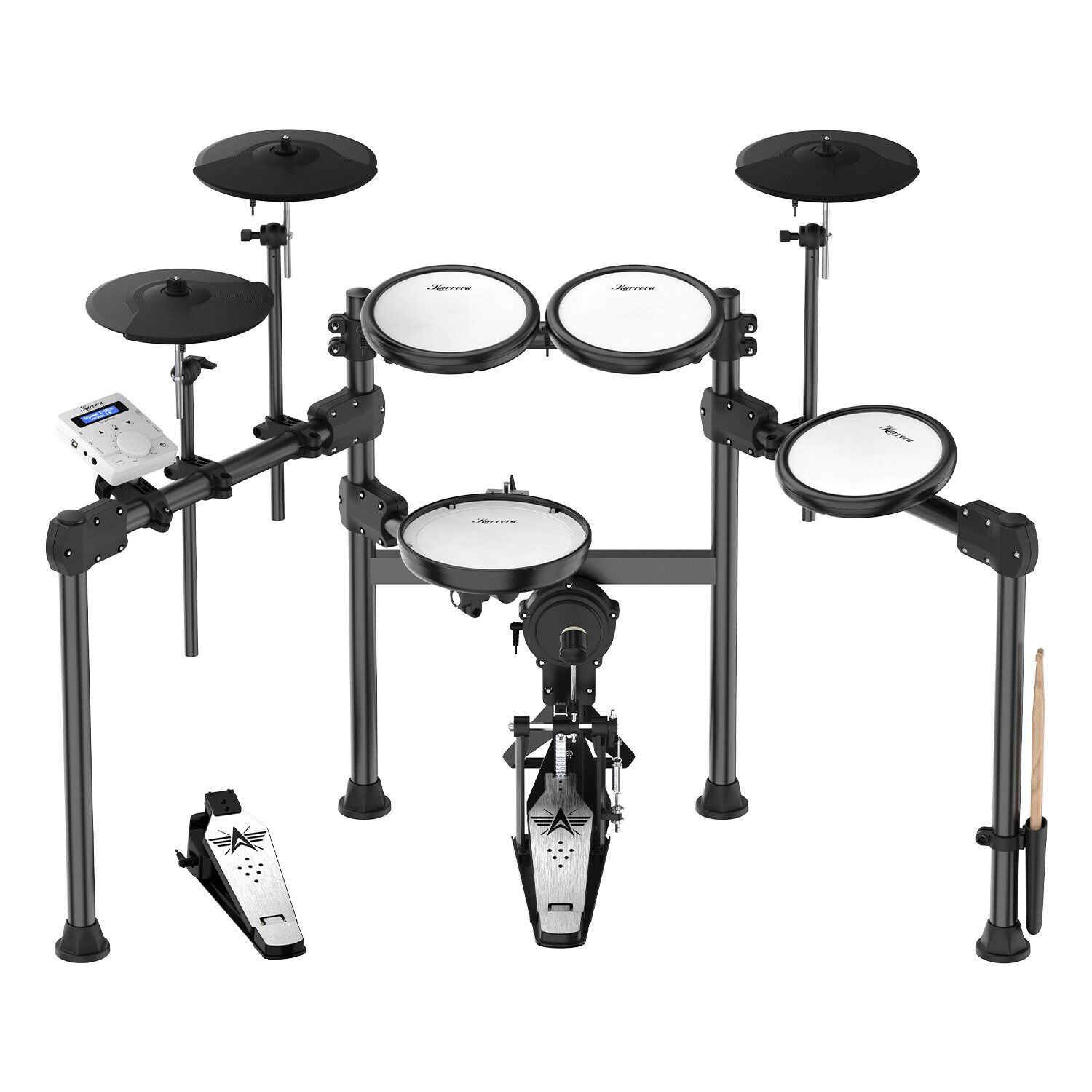 X23 Electronic Drum Kit with Sound Module, 3 Toms, Snare Quiet Mesh Drum Heads, Cymbals