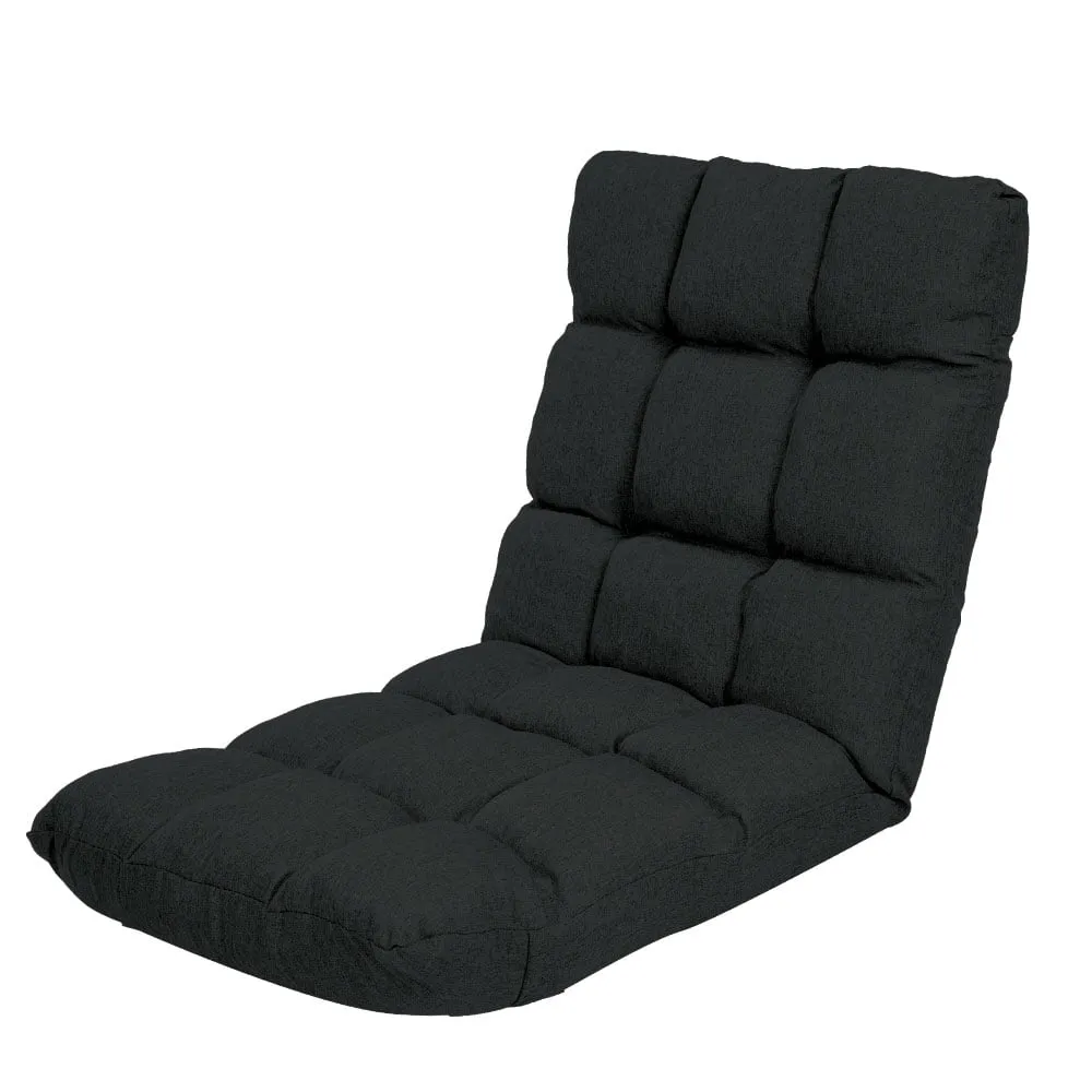 Adjustable Floor Gaming Lounge Line Chair 100 x 50 x 12cm - Black