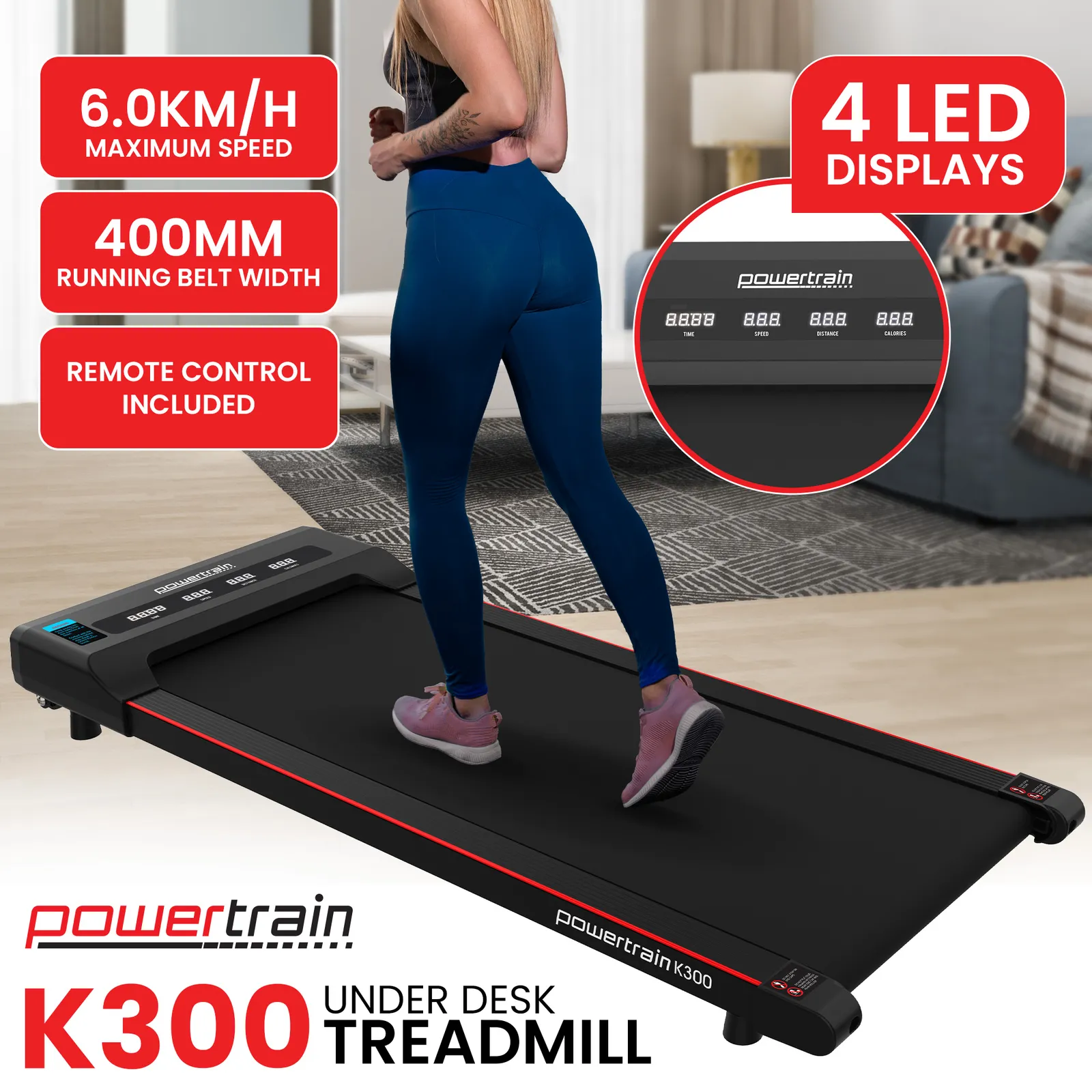 K300 Electric Walking Pad Under Desk Treadmill