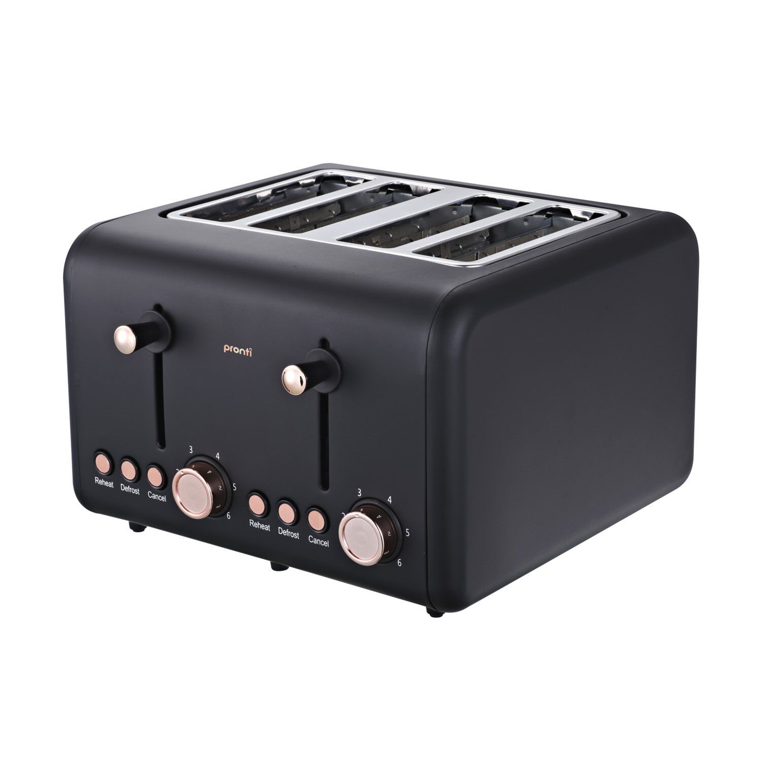 Toaster Roz 4 Slice Toaster Rose Trim Collection - Black