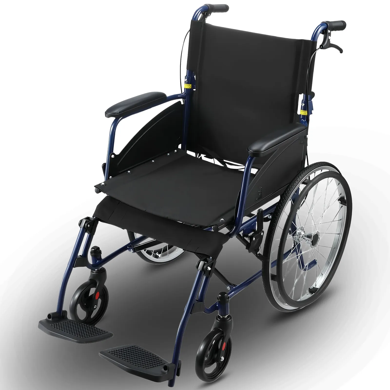 20in Self Propelled Foldable Steel Wheelchair Lightweight Portable