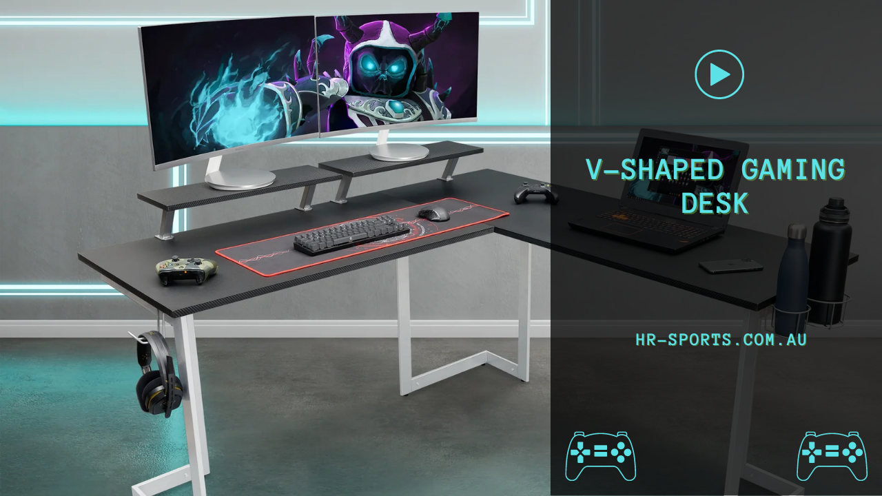 V-Shaped Futuristic Gaming Desk