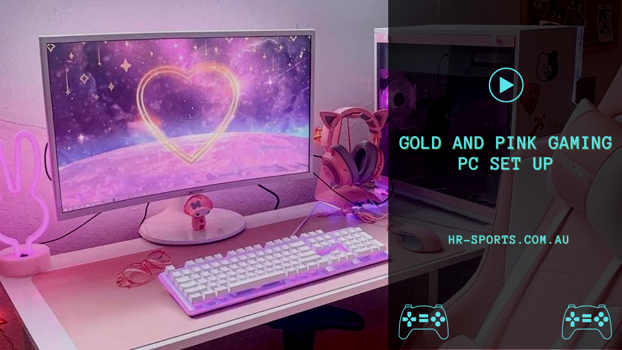 Gold and Pink Gaming Desk