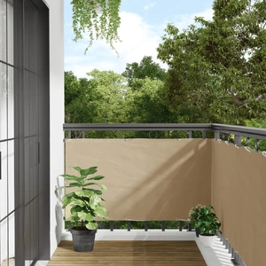 Balcony Screen Beige 75x500 cm Oxford Fabric