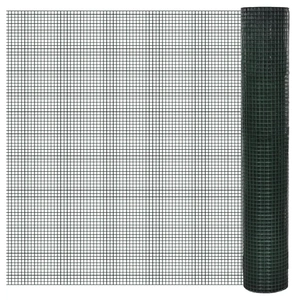 Chicken Wire Fence Galvanised with PVC Coating 25x1 m Green