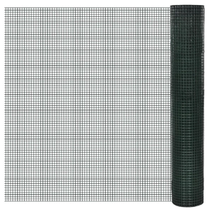 Chicken Wire Fence Galvanised with PVC Coating 25x1 m Green