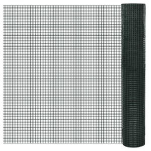 Chicken Wire Fence Galvanised with PVC Coating 25x1 m Green