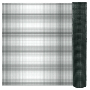 Chicken Wire Fence Galvanised with PVC Coating 25x1 m Green