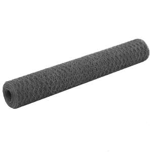 Chicken Wire Fence Steel with PVC Coating 25x1 m Grey