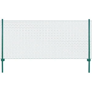 Wire Mesh Fence with Posts Steel 25x0.5 m Green