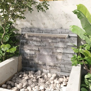  Rectangular Waterfall Pool Fountain Stainless Steel 110 cm