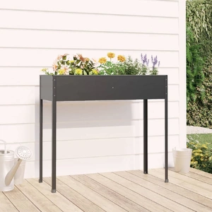 Garden Planter Anthracite 100.5x40.5x90 cm Galvanised Steel