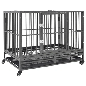 Dog Crate with Wheels Steel 102x72x85 cm