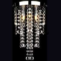 White Metal Ceiling Lamp with Crystal Beads