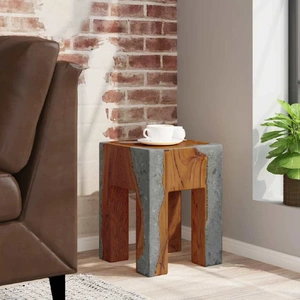 Stool Solid Teak Wood and Resin