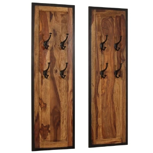 Coat Racks 2 pcs Solid Acacia Wood