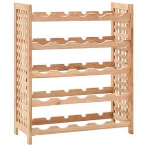 Wine Rack for 25 Bottles Solid Walnut Wood 63x25x73 cm