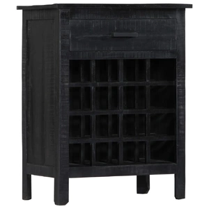 Wine Rack Black 56x35x75 cm Solid Mango Wood