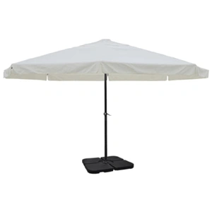 Aluminium Garden Parasol with Portable Base White